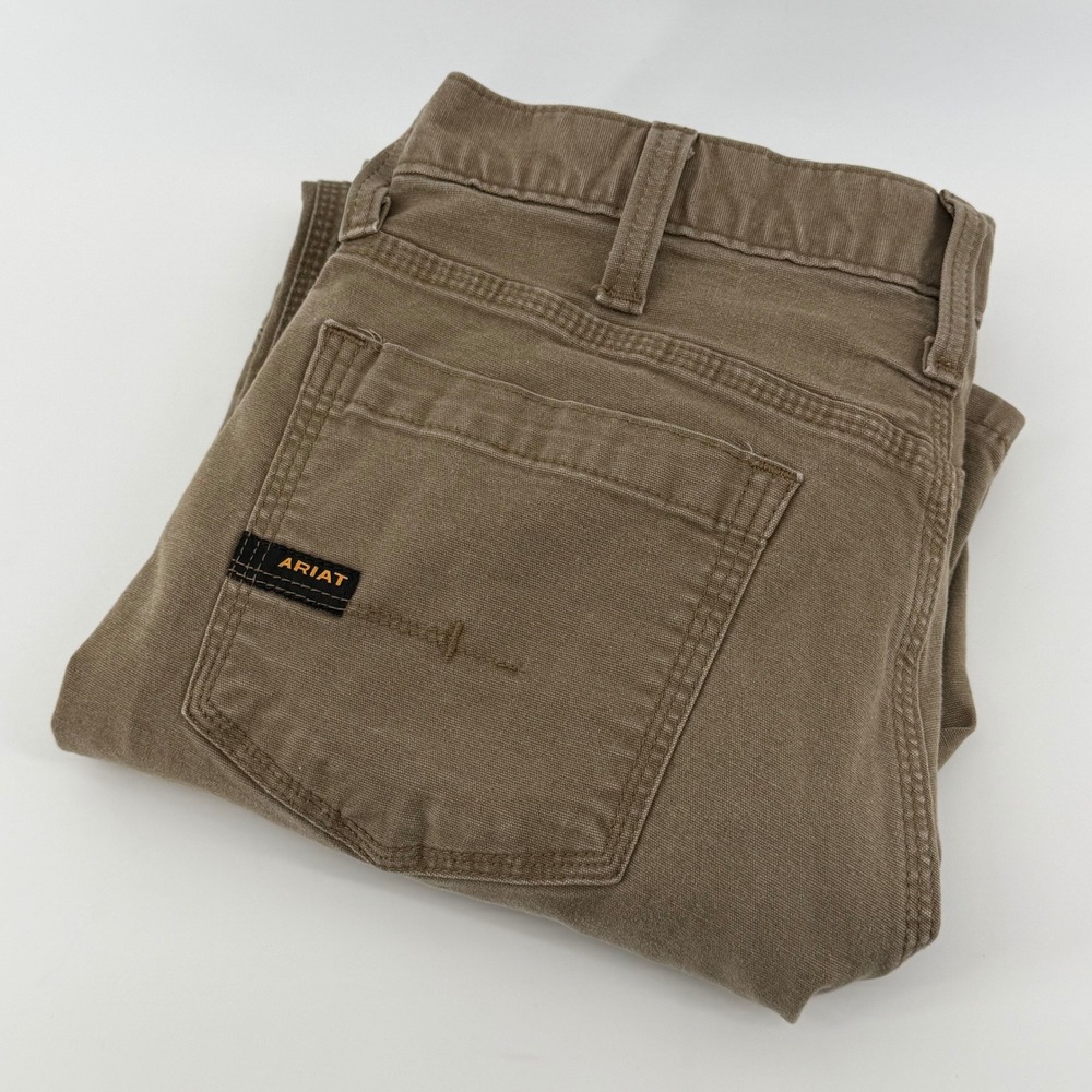 Ariat Rebar M4 Relaxed Straight Leg Canvas Work Pants Tan Mens 32x32